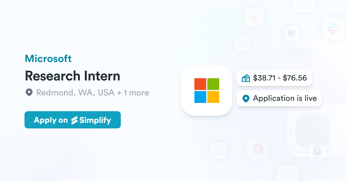Research Intern Microsoft Simplify Jobs